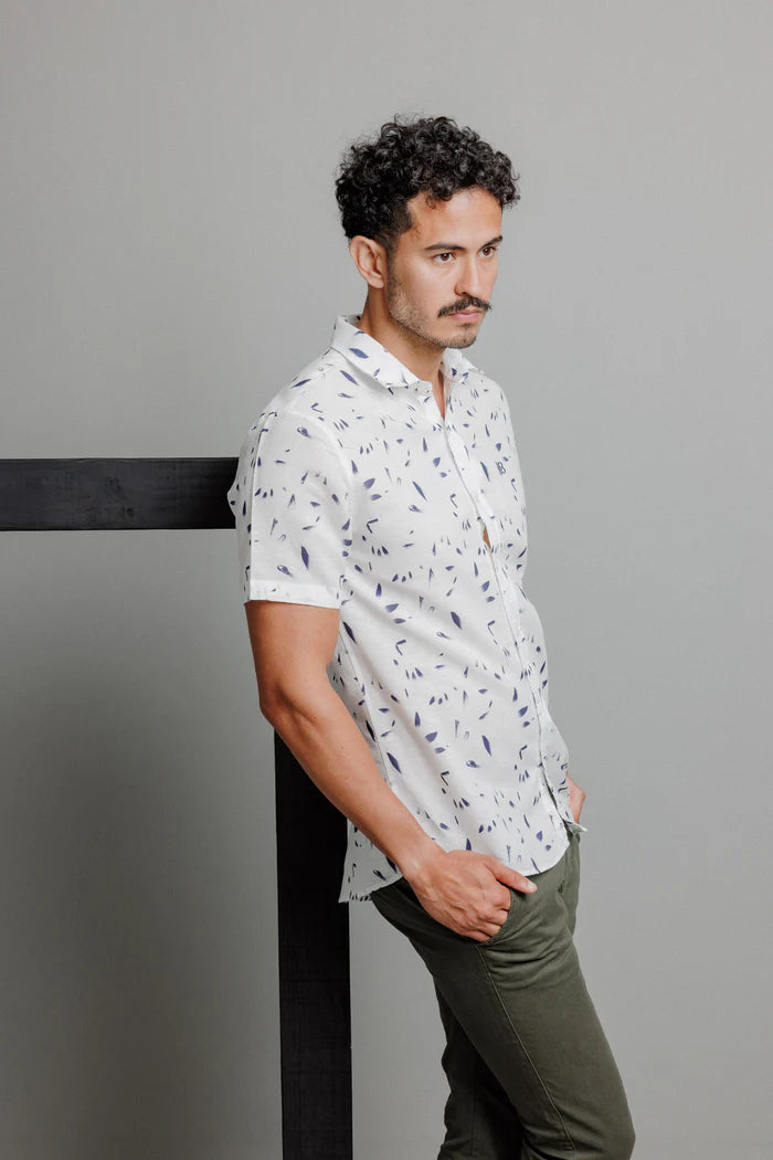 Camisa Manga Curta Slim Fit Pintura