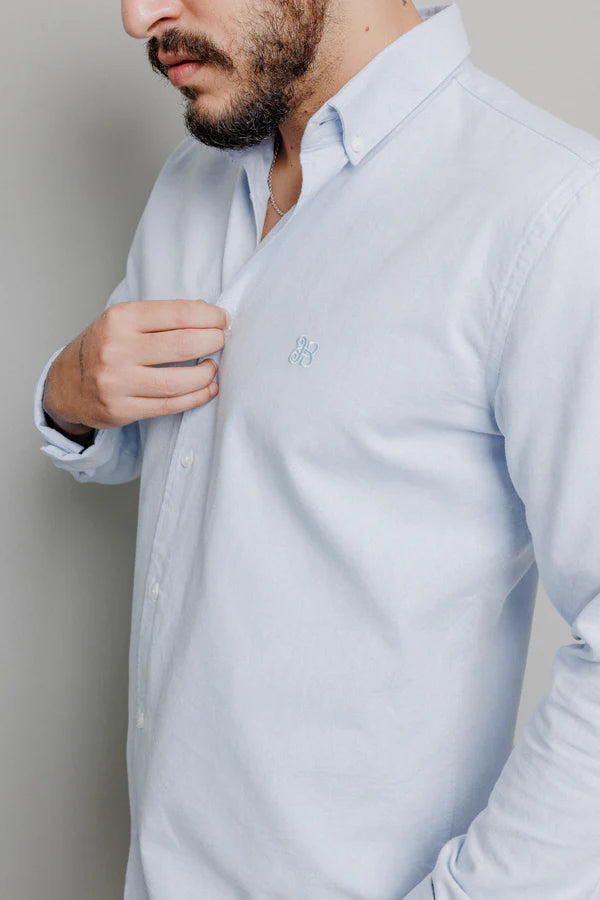 Camisa Manga Longa Slim Fit Oxford Button Down