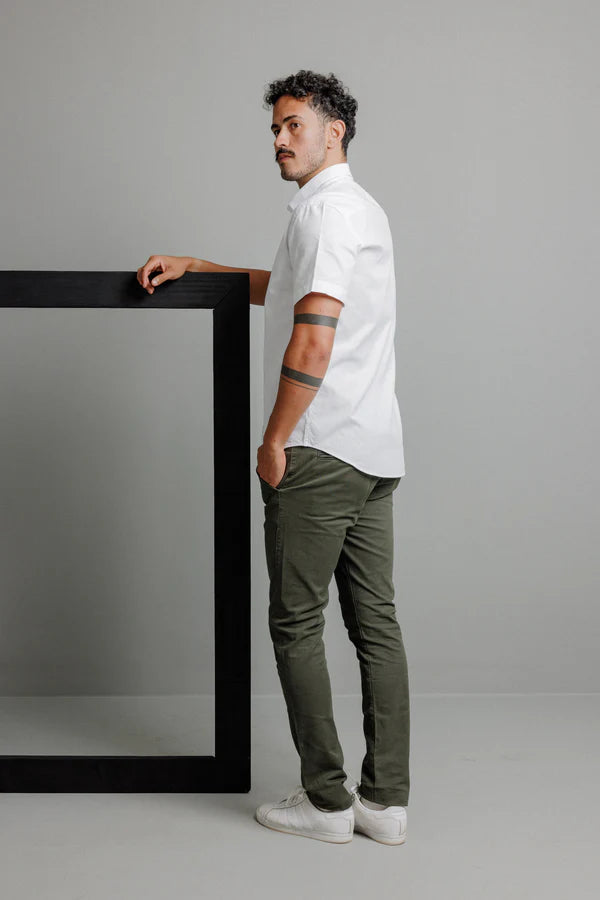 Camisa Masculina MC Slim Oxford Branca