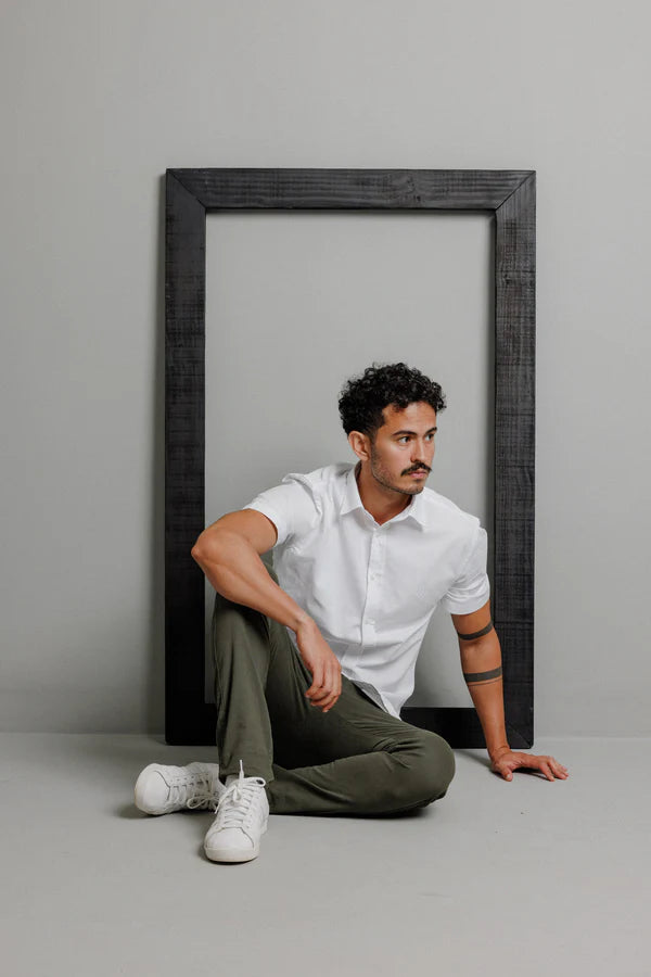 Camisa Masculina MC Slim Oxford Branca