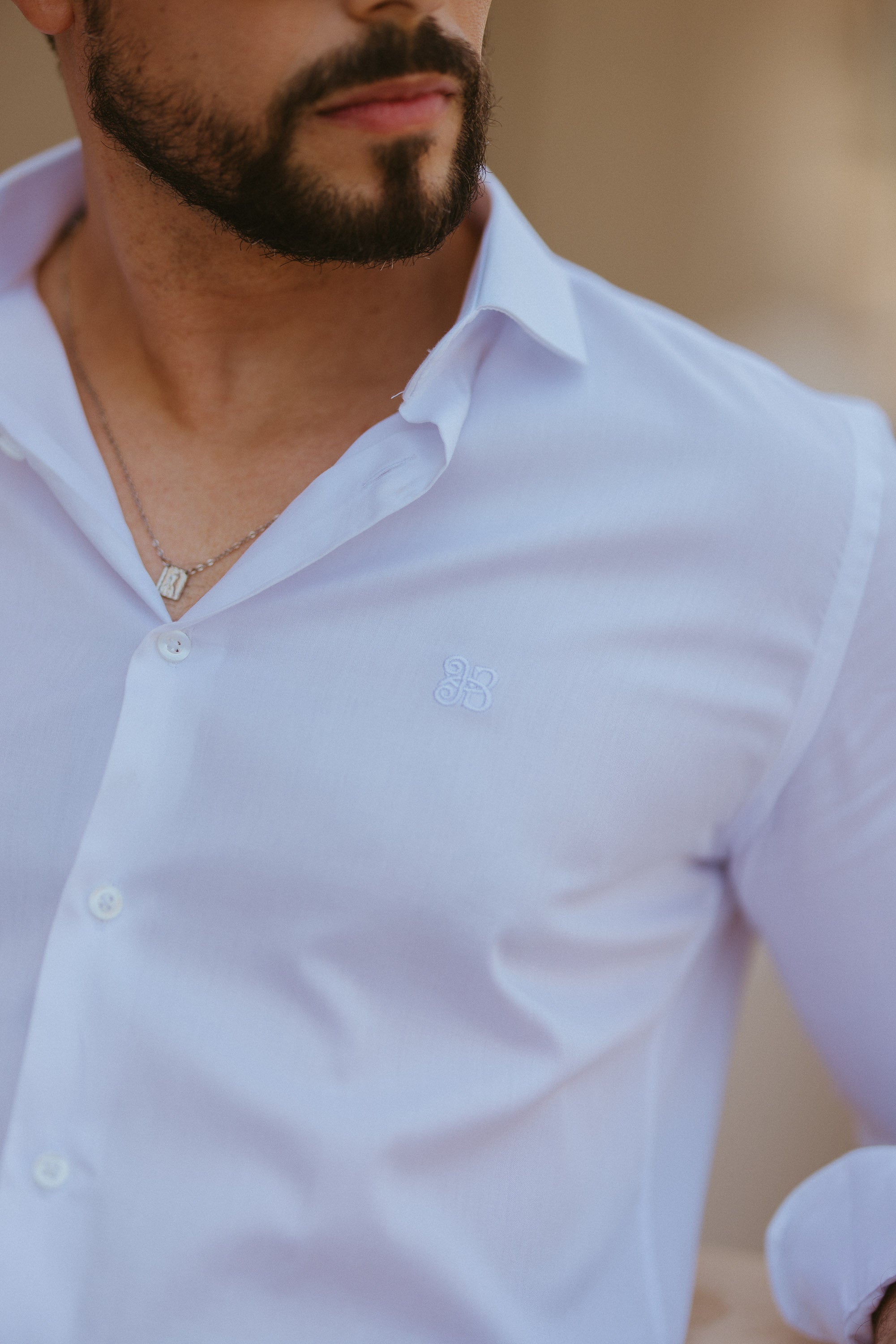 Camisa Manga Longa Slim Fit Algodão Egípcio Fio 80