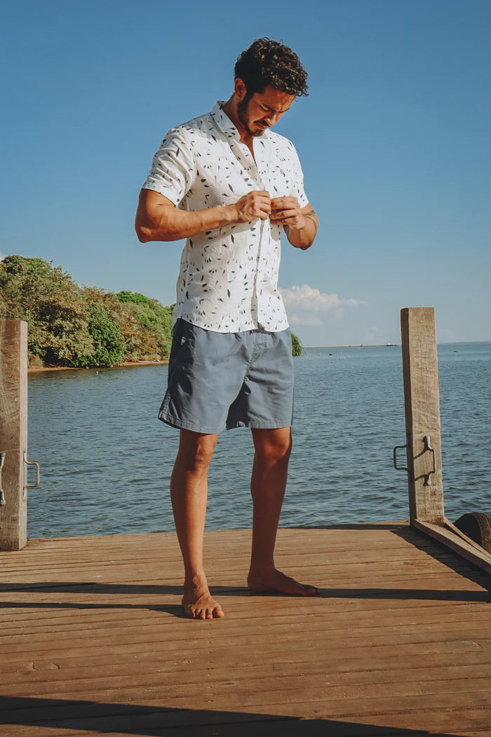 Camisa Manga Curta Slim Fit Pintura