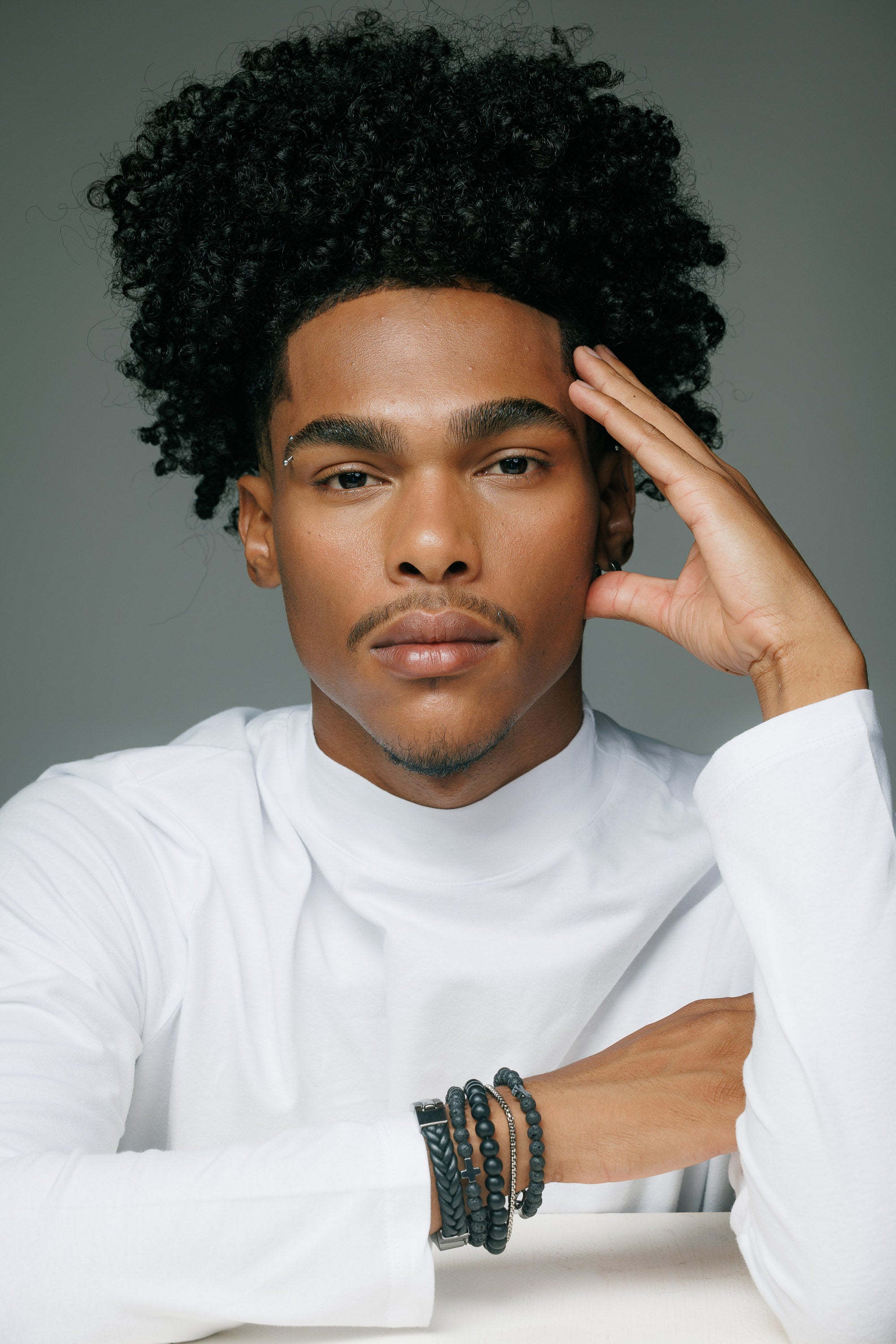 Camiseta Manga Longa Algodão Egípcio Gola Alta