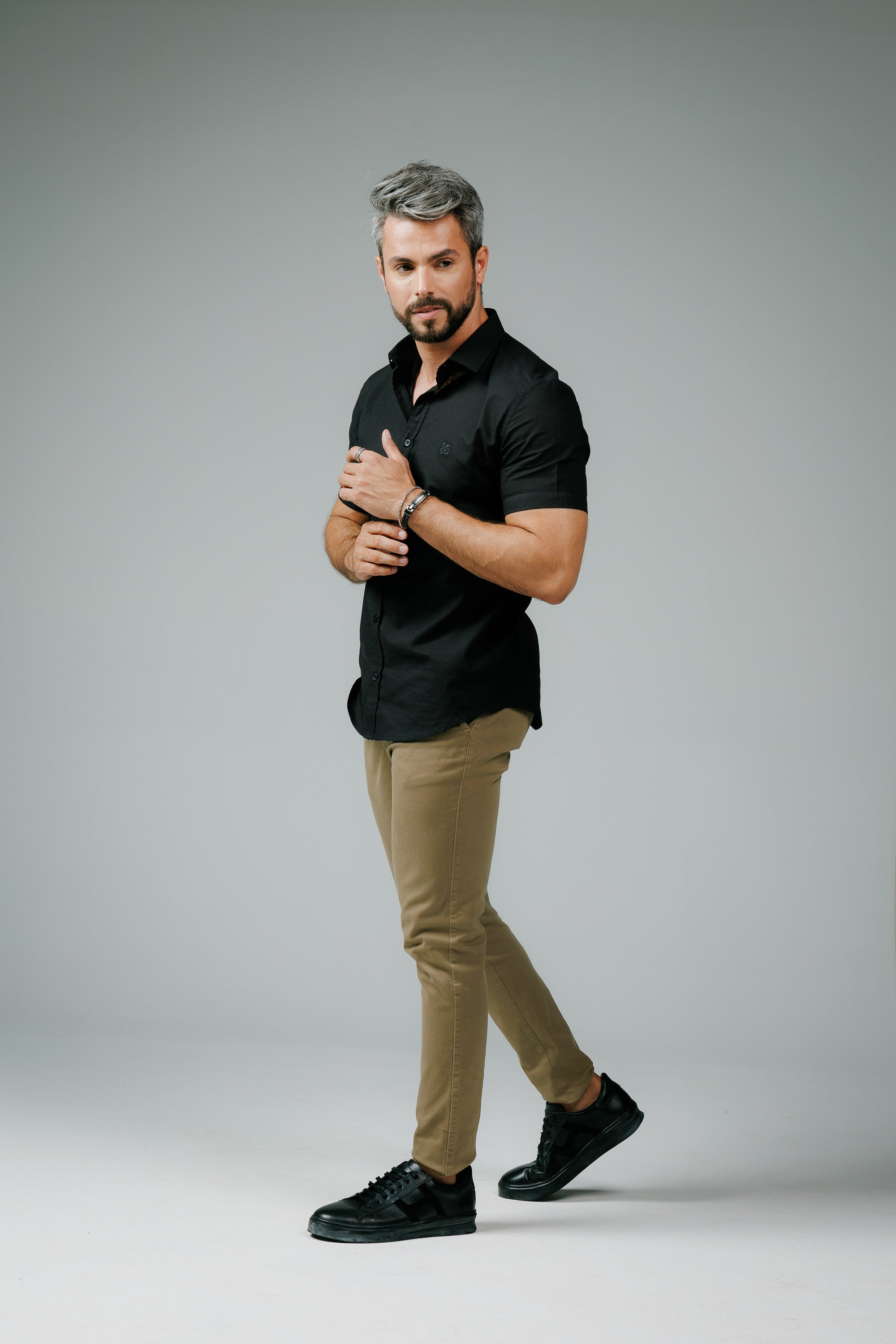 Camisa Manga Curta Slim Fit Flame