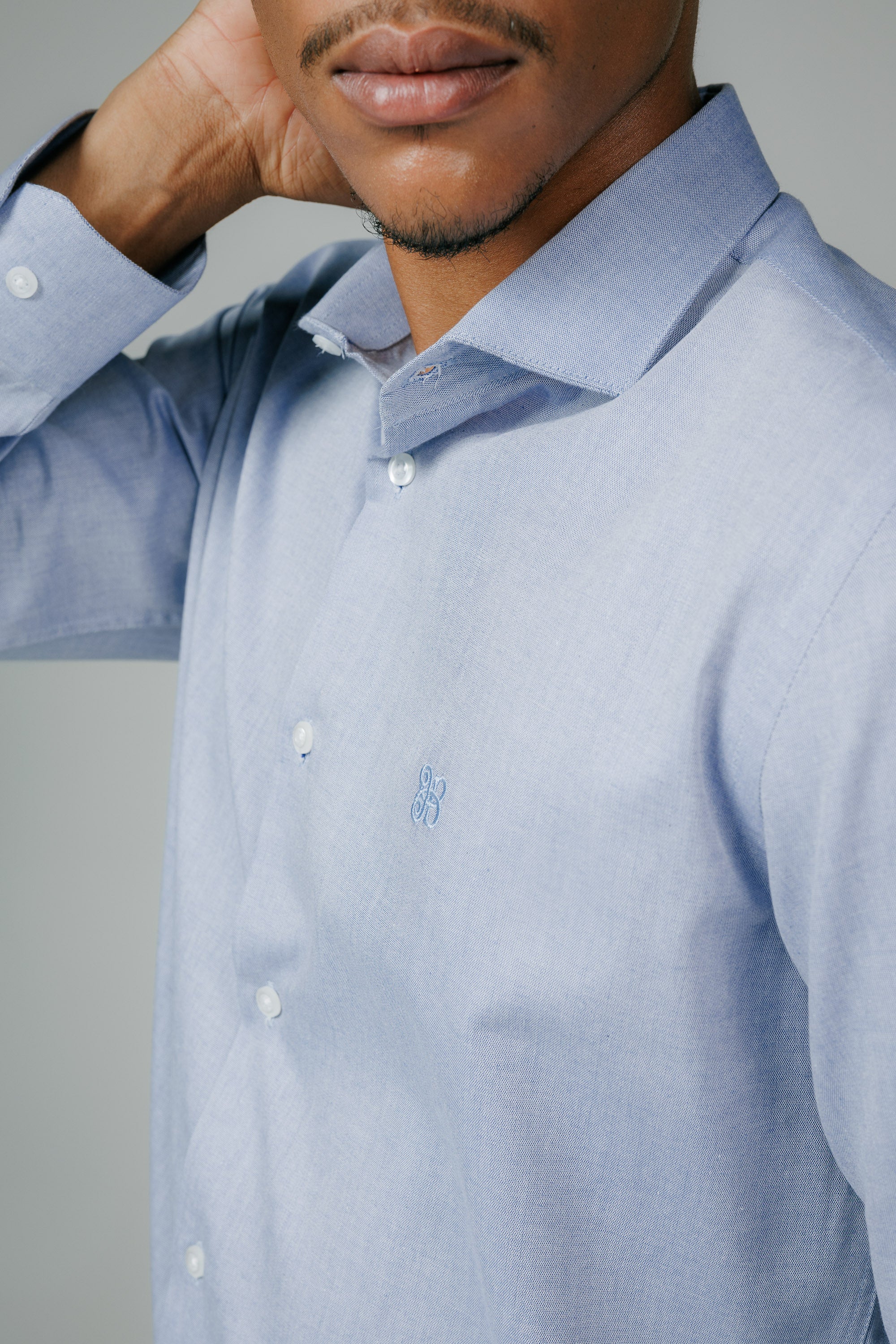 Camisa Oxford Pima Algodao Fio 80 Manga Longa Slim Fit