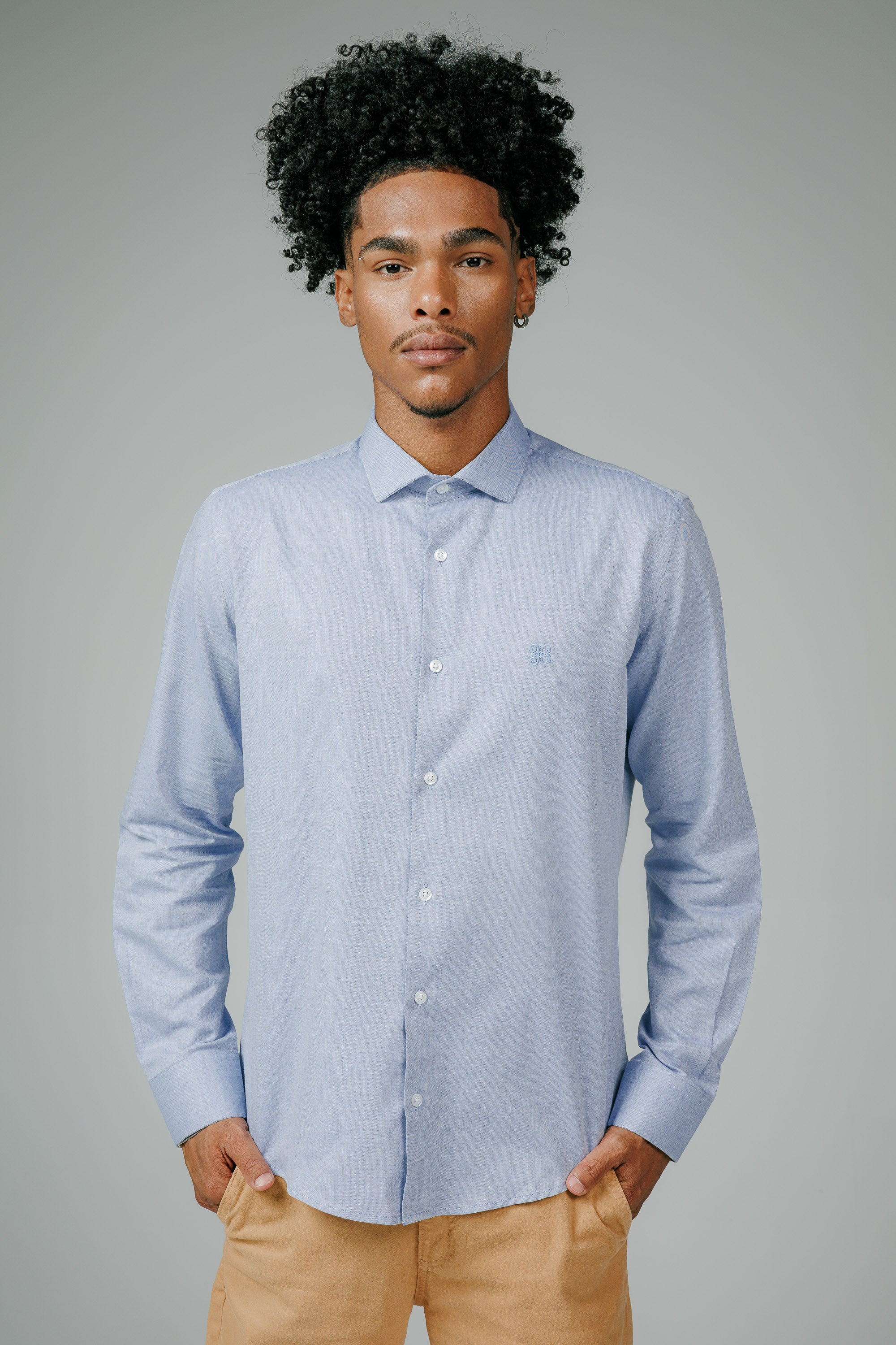 Camisa Algodão Pima Fio 80 Manga Longa Slim Fit