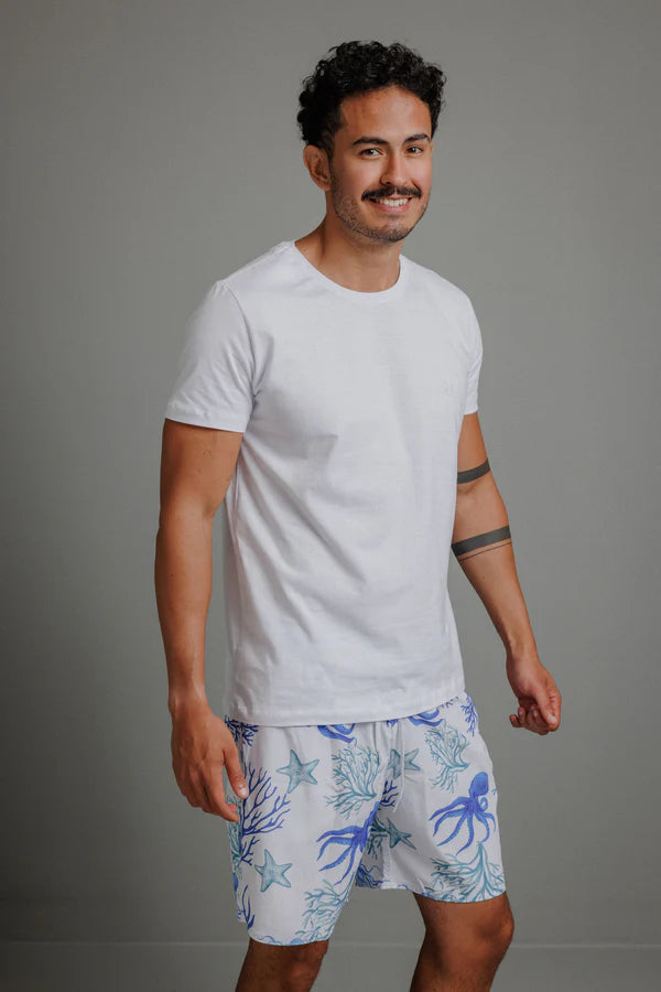 Short Praia Estampado com Elastano